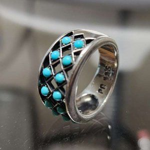 Vintage  sterling silver Turquoise ring, size 7